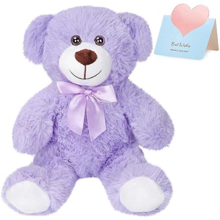 Fluga Nallebjørn Plyslegetøj Lange Plyslegetøj Gave til Børn Drenge Piger Jul Fødselsdag, 35 cm (Lilla)
