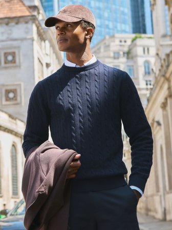 Navy Blue Sweater Regular Fit