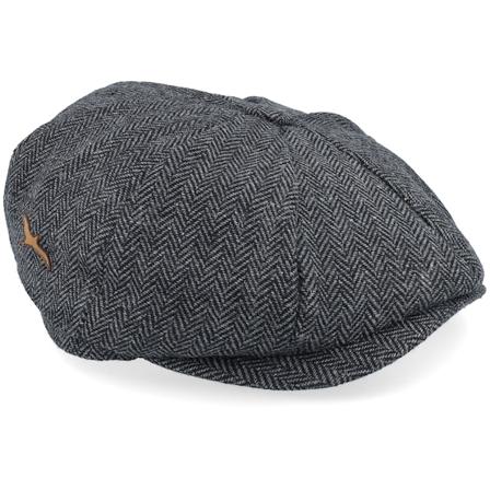 Wild Spirit - Harmaa flatcap Lippis - Bird Patch Charcoal Bakerboy Flat Cap @ Hatstore