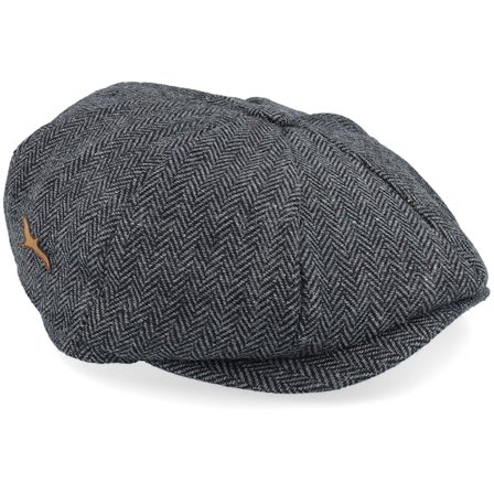 Wild Spirit - Grau flatcap Cap - Bird Patch Charcoal Bakerboy Flat Cap @ Hatstore