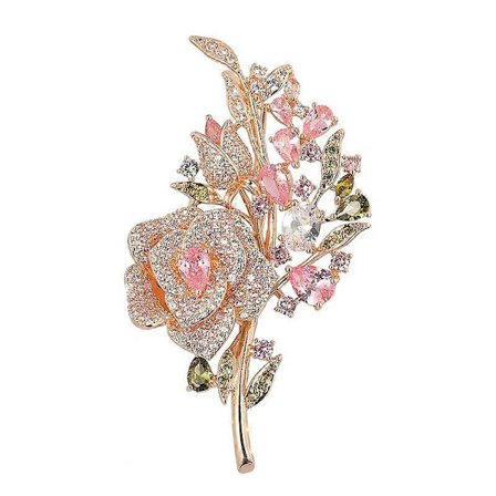 Blomsterserie Broche Smykker Til Kvinder Mode, Store Kostume Brocher Pins Julegave Pink Rose