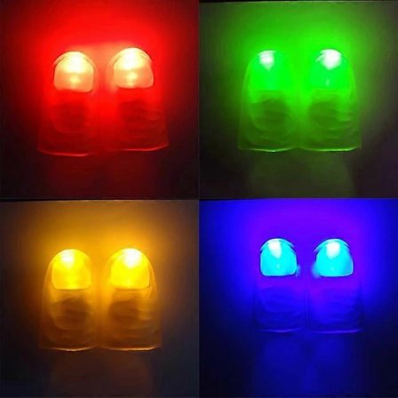 4 Par 4 Farger Tommel Lys Magi Finger Lys Opp Tommelspisser LED Finger Lampe Tomler Lys Party Magi Scene Triks Performance Rekvisitter Verktøy f