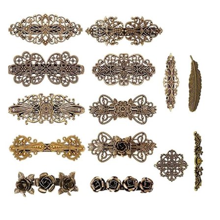 14 kpl ranskalaisia hiusklipsiä retro vintage kukka ruusuja