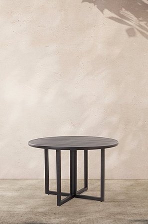 Jotex - Spisebord ø 120 Cm Black mdf/metal - GIBRALTAR - Køb Spiseborde til haven hos Jotex