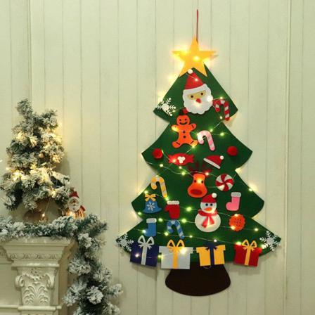 Diy Filt Julgran För Barn Vägghängande Dekorationer 33st E+light