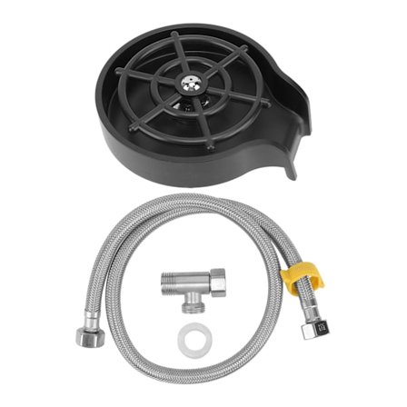 Kran Glassrenser Flaskevasker med 80cm rustfritt stålslange og 3-veis kobling for hjemmekjøkken