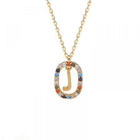 Halsband för kvinnor, flickor guldpläterat bokstavshalsband med bokstav J smyckesgåva fru årsdag födelsedag