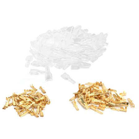 Messing Spade-kontakter 2,8 mm Ledningsterminalblokk Transparent Krympehylse Elektrisk Materiell