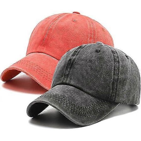 2-pak Vintage Vasket Distressed Baseball Cap Far Golf Hat Herre Dame LTP