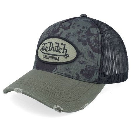 Von Dutch - Multi trucker Keps - Oval Patch Black/Multicolor/Dark Green Trucker @ Hatstore