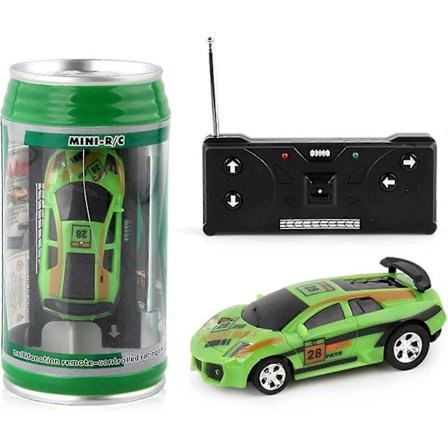1 Sæt Mikro Fjernstyret Bil Med Vejspærringer Coca-Cola Dåse Design Kreativ Simuleringsracerbil Legetøj Børnegave (FMY)