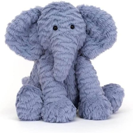 Jellycat Fuddlewuddle Elefant Kosedyr, Medium 23 cm - Elefant Plysjleke - Klassisk Barnegave