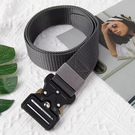 120 cm Taktisk Belte Herre Utendørs Nylonspenne Belte (Grå)