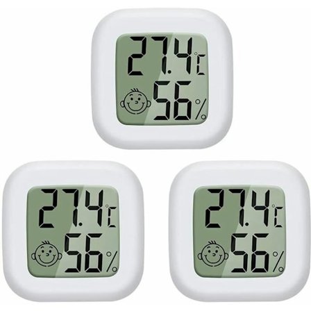 Mini LCD digitalt innendørs hygrometer termometer, bærbar høy presisjon temperatur fuktighet -50°C 70°C 10% 99% RH Guazhuni (hvit) 3stk