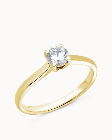 Diamantring Adele 18K Gult Gull Naturlig Diamant 0.30 Carat - Forlovelsesringer & Gifteringer hos Vanbruun