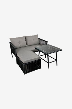 Hanah Home - Sittgrupp för trädgården - Margate - Grå - Loungemöbler - Från Homeroom