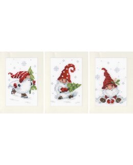 Broderikit Kort Julmotiv 3-pack - Vervaco