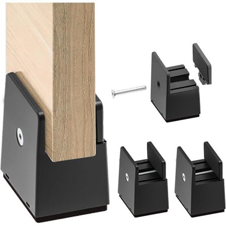 Sett med 4 sengebeinhevere 5 CM for bord, stol, sofa, møbelhevere justerbar bredde 1-5 CM, svart