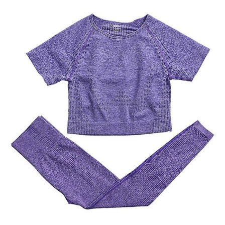 2-delat set Kvinnor Träningskläder Gym Set Fitness Sportkläder Crop Top Sports BH Sömlösa Leggings Active Wear Outfit Kostym C