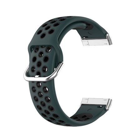 Silikon Träningsarmband Armband Versa 3/Fitbit Sense - Grön/Svart Grön/Svart