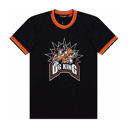 Dolce & Gabbana King Coton T-Shirt Sort, Herre T-shirts, Størrelse: M