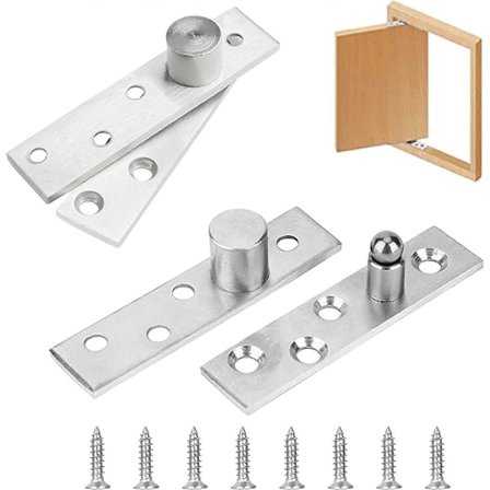 4 stk. drejelige dørhængsler i rustfrit stål, 360 graders rotationspivot, skjulte hængsler til hjem, døre, vinduer og skabe (ekscentrisk pivot)