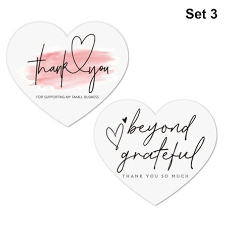 60 KPL kiitoskortteja Sydämenmuotoinen set 3 SET 3