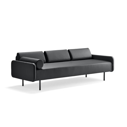 Sofa TRENDY, 3-Sitzer, Kunstleder anthrazit