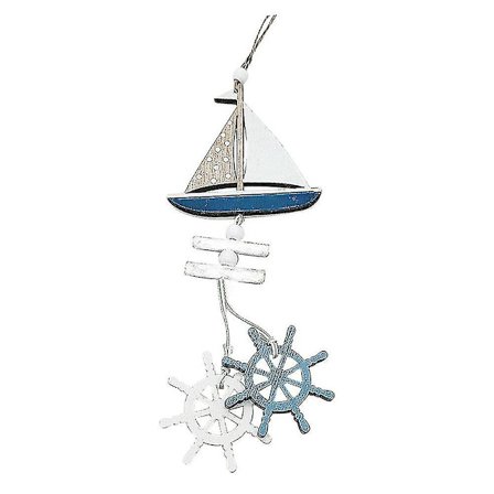 Ocean Style Træhængende Pynt Skib Fisk Oceanisk Serie Håndværk Vedhæng