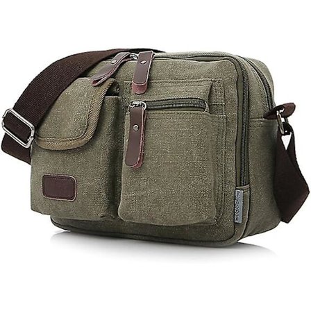Liten Vintage Canvas Crossbody Väska Rese Axelväskor Messenger Satchel Väska