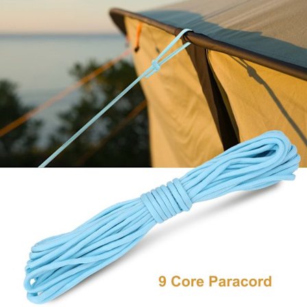 Luminous Paracord Cord Lanyard 9 Cores Outdoor Survival Glow in the Dark Fallskärmsrep Blå