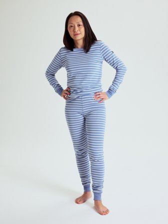 Set für Erwachsene aus Hose und Shirt, gestreift - M - kinderbekleidung - blue - Polarn O. Pyret