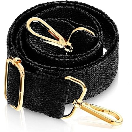 Handväska Axelrem, 3,8 cm (Svart) Bred Enfärgad Ersättningsrem