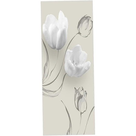 3D Dörrdekaler Självhäftande Vita Blommor Dörrmålning Avtagbar Väggdekal (FMY)