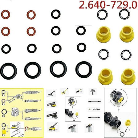 20 stk Karcher K2 K3 K4 K5 K6 K7 trykkvaskers tetningsring O-ring tetning 2.640-729.0