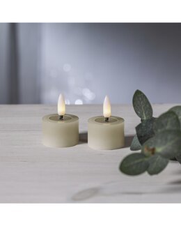 2-pk telys LED Flamme flow 4 x 5 x 5 cm Beige - Star Trading