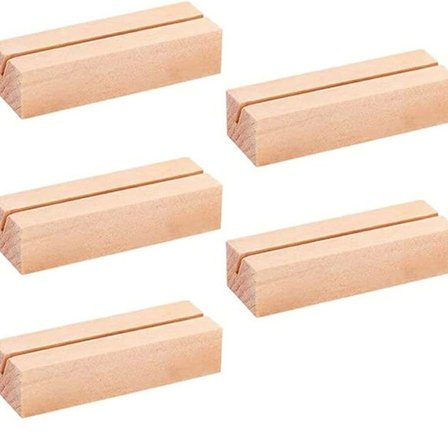 Puinen kortinpidin, käyntikortin ja valokuvan pidike työpöydän koristeeksi