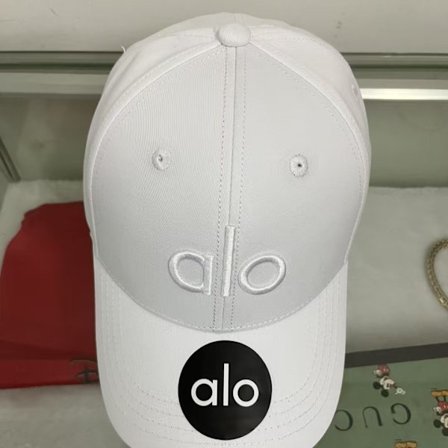 Ny Alo yoga hat til mænd og kvinder, hard shell hat, åndbar sportshat med solbeskyttelse, hvide hvide bogstaver