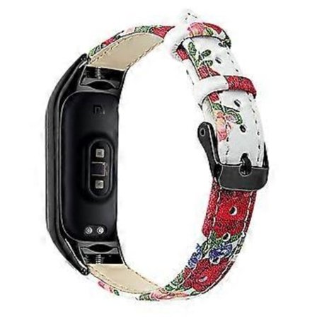 För Xiaomi Smart Band 8 Äkta Läderarmband med Svart Klockfodral