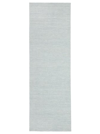 Handloom Flat 80X250 Piccolo Blu Polvere Monocromatico Passatoia Tappeto Di Lana