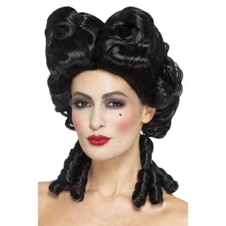 Smiffys Dam/Dam Deluxe Gotisk Barock Peruk One Size Svart
