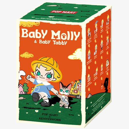 POP Mart Baby Molly & Baby Tabby Series Figures Vinyl Plush Blind Box