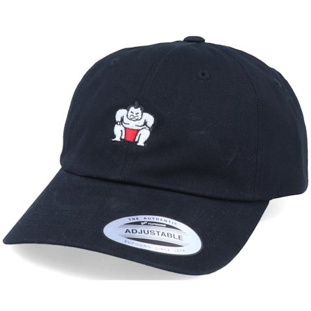 Iconic - Schwarz unconstructed Cap - Small Sumo Black Dat Cap / Unstructured Adjustable @ Hatstore