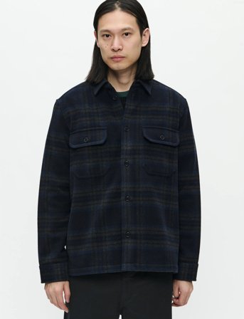 WOOD WOOD Wwclay Overshirt 25213 - Navy - L