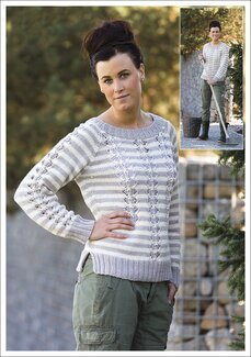 Damtröja med ränder och hålmönster