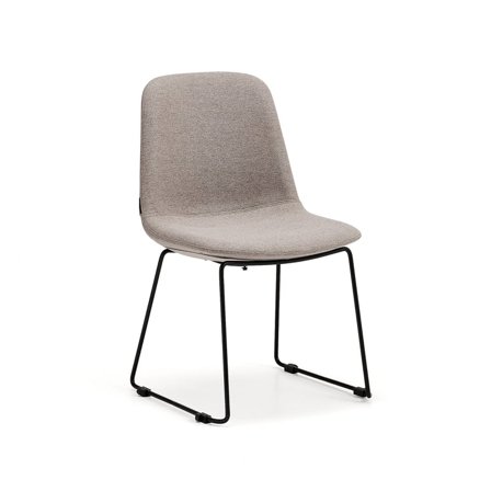 Stol LANGLEY, låg, medstativ, svart/taupe