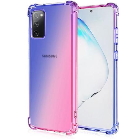 Samsung Galaxy S20 FE - Stødabsorberende stilfuldt silikonecover Blå/Rosa