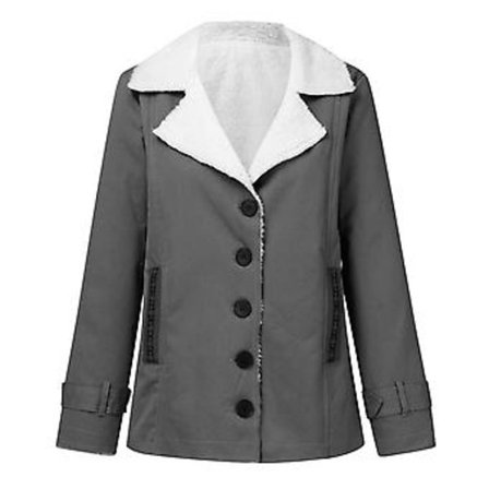 Pelskrave Dame Lynlås Frakke Godt Lavet Langærmet Toppe Til Kvinder Formel Daglig Fest Bal - Sort (XL Grå)