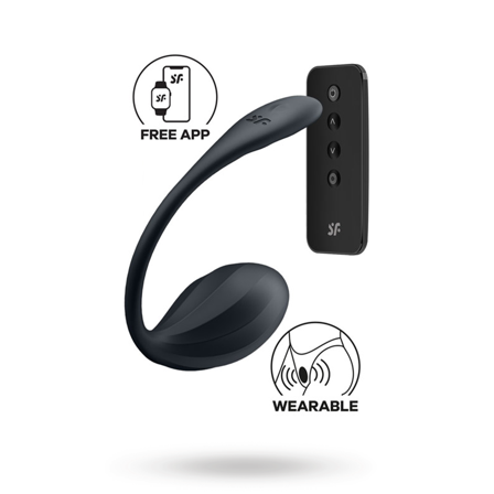 Satisfyer Ribbed Petal App Vibrator Black