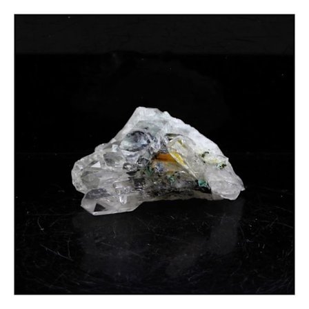 Stenar och mineraler. Kvarts + Kalkopirit. 32,05 cent. La Gardette, Giraud-gruvan, Bourg d'Oisans, Isère, Frankrike.